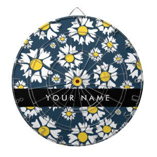 Daisy Pattern, Witte Daisies, Jouw naam Dartbord