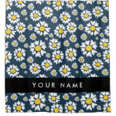 Daisy Pattern, Witte Daisies, Jouw naam Douchegordijn (Voorkant)
