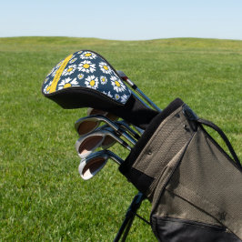 Daisy Pattern, Witte Daisies, Jouw naam Golfheadcover