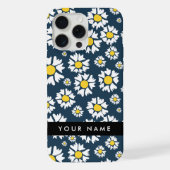 Daisy Pattern, Witte Daisies, Jouw naam iPhone Hoesje (Achterkant)