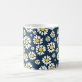 Daisy Pattern, Witte Daisies, Jouw naam Koffiemok (Center)