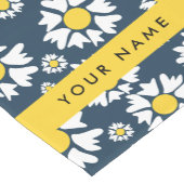 Daisy Pattern, Witte Daisies, Jouw naam Korte Tafelloper (Hoek)