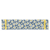 Daisy Pattern, Witte Daisies, Jouw naam Korte Tafelloper (Horizontaal)