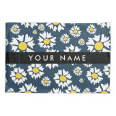 Daisy Pattern, Witte Daisies, Jouw naam Kussensloop (Achterkant)