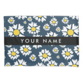 Daisy Pattern, Witte Daisies, Jouw naam Kussensloop (Voorkant)
