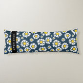 Daisy Pattern, Witte Daisies, Jouw naam Lichaamskussen (Achterkant)