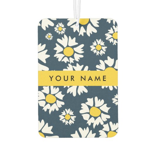 Daisy Pattern, Witte Daisies, Jouw naam Luchtverfrisser (Achterkant)