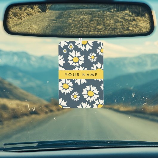 Daisy Pattern, Witte Daisies, Jouw naam Luchtverfrisser
