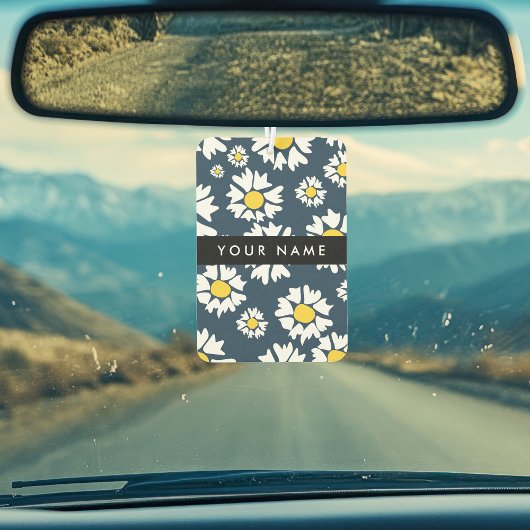 Daisy Pattern, Witte Daisies, Jouw naam Luchtverfrisser