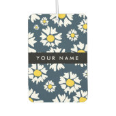 Daisy Pattern, Witte Daisies, Jouw naam Luchtverfrisser (Voorkant)