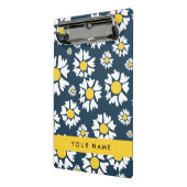 Daisy Pattern, Witte Daisies, Jouw naam Mini Klembord (Angled2)