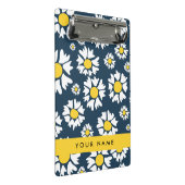 Daisy Pattern, Witte Daisies, Jouw naam Mini Klembord (Schuin)