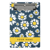 Daisy Pattern, Witte Daisies, Jouw naam Mini Klembord (Voorkant)