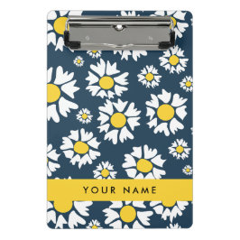 Daisy Pattern, Witte Daisies, Jouw naam Mini Klembord