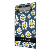 Daisy Pattern, Witte Daisies, Jouw naam Mini Klembord (Angled2)