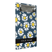 Daisy Pattern, Witte Daisies, Jouw naam Mini Klembord (Schuin)