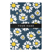 Daisy Pattern, Witte Daisies, Jouw naam Mini Klembord (Achterkant)
