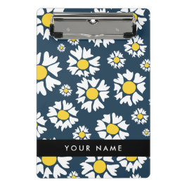 Daisy Pattern, Witte Daisies, Jouw naam Mini Klembord