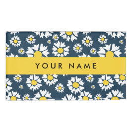 Daisy Pattern, Witte Daisies, Jouw naam Naambadge