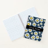 Daisy Pattern, Witte Daisies, Jouw naam Notitieboek (Binnen)