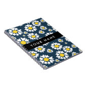 Daisy Pattern, Witte Daisies, Jouw naam Notitieboek (Rechterzijde)