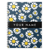 Daisy Pattern, Witte Daisies, Jouw naam Notitieboek (Voorkant)