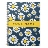 Daisy Pattern, Witte Daisies, Jouw naam Notitieboek (Voorkant)