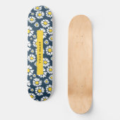 Daisy Pattern, Witte Daisies, Jouw naam Persoonlijk Skateboard (Voorkant)