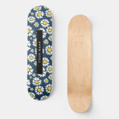 Daisy Pattern, Witte Daisies, Jouw naam Persoonlijk Skateboard (Voorkant)
