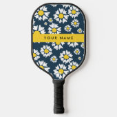 Daisy Pattern, Witte Daisies, Jouw naam Pickleball Paddle (Voorkant)