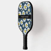 Daisy Pattern, Witte Daisies, Jouw naam Pickleball Paddle (Links)