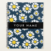 Daisy Pattern, Witte Daisies, Jouw naam Planner (Voorkant)