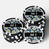 Daisy Pattern, Witte Daisies, Jouw naam Poker Chips (Opstapeling)