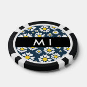 Daisy Pattern, Witte Daisies, Jouw naam Poker Chips (Enkel)