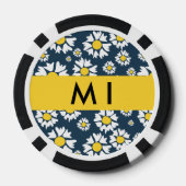 Daisy Pattern, Witte Daisies, Jouw naam Poker Chips (Achterkant)