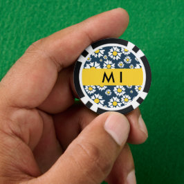 Daisy Pattern, Witte Daisies, Jouw naam Poker Chips