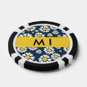 Daisy Pattern, Witte Daisies, Jouw naam Poker Chips (Enkel)