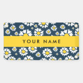 Daisy Pattern, Witte Daisies, Jouw naam Spandoek (Horizontaal)