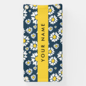Daisy Pattern, Witte Daisies, Jouw naam Spandoek (Verticaal)