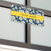 Daisy Pattern, Witte Daisies, Jouw naam Spandoek (Buitenkant Gebouw)