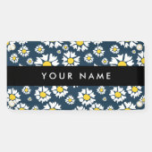 Daisy Pattern, Witte Daisies, Jouw naam Spandoek (Horizontaal)