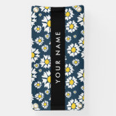 Daisy Pattern, Witte Daisies, Jouw naam Spandoek (Verticaal)