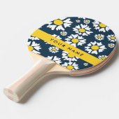 Daisy Pattern, Witte Daisies, Jouw naam Tafeltennisbatje (Voorkant Gekanteld)