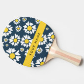 Daisy Pattern, Witte Daisies, Jouw naam Tafeltennisbatje (Zijkant)