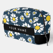 Daisy Pattern, Witte Daisies, Jouw naam Toilettasje (Rechterhoek)