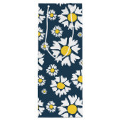 Daisy Pattern, Witte Daisies, Jouw naam Wijn Cadeautas (Achterkant)