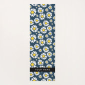 Daisy Pattern, Witte Daisies, Jouw naam Yogamat (Achterkant)