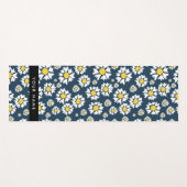 Daisy Pattern, Witte Daisies, Jouw naam Yogamat (Voorkant (horizontaal))