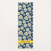 Daisy Pattern, Witte Daisies, Jouw naam Yogamat (Voorkant)
