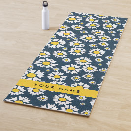 Daisy Pattern, Witte Daisies, Jouw naam Yogamat